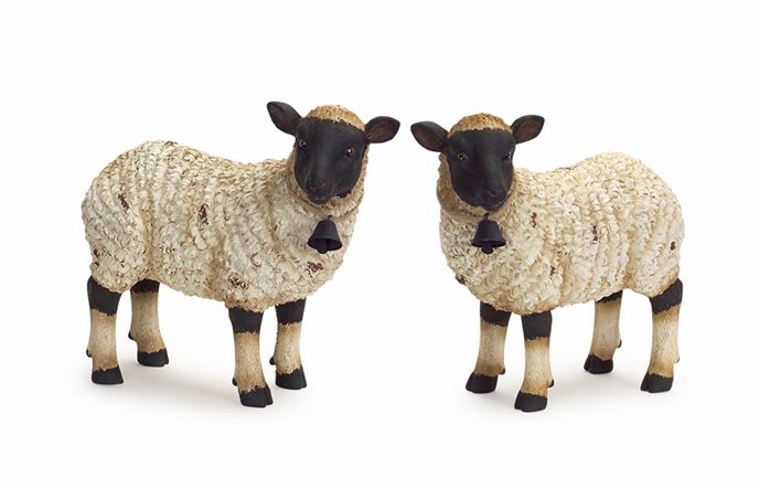 Rustic Sheep Figurine with Bell Accent (Set of 2) Thumbnail