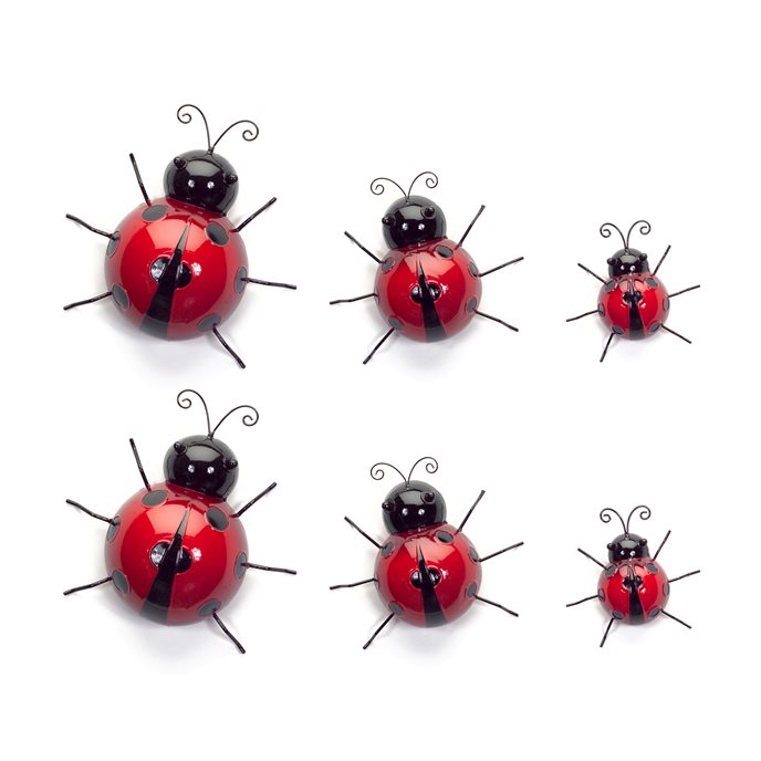 Metal Lady Bug Garden Decor (Set of 6) Thumbnail