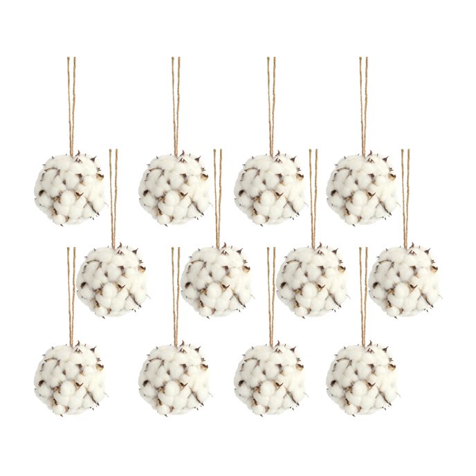 Cotton Orb with Twine Hanger (Set of 12) Thumbnail