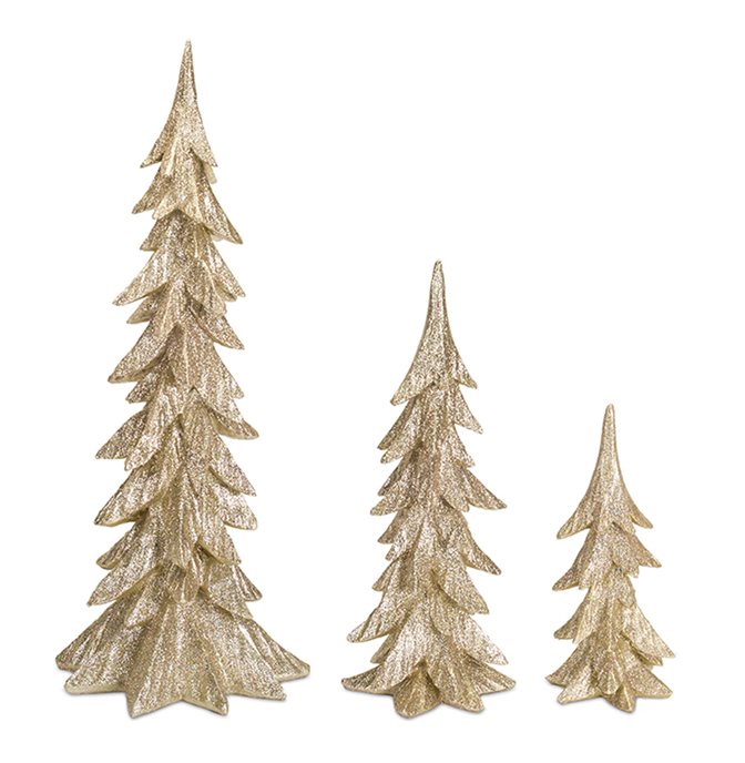 Gold Shimmer Tabletop Holiday Tree (Set of 3) Thumbnail