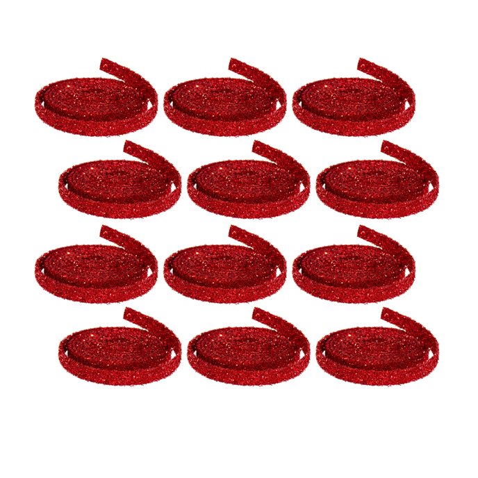 Red Glitter Rope Ribbon (Set of 12 Rolls) Thumbnail