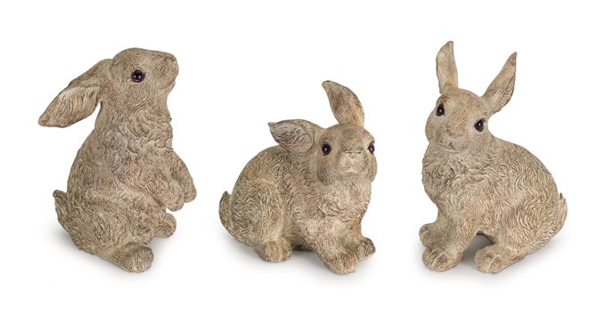 Stone Garden Rabbit Figurine (Set of 3) Thumbnail