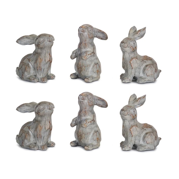 Washed Stone Garden Rabbit Figurine (Set of 6) Thumbnail