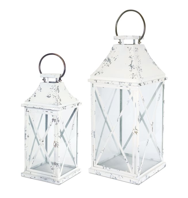 Farmhouse Distressed Metal Lantern (Set of 2) Thumbnail