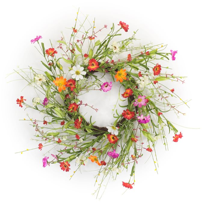 Mixed Floral Twig Wreath 22.5"D Thumbnail