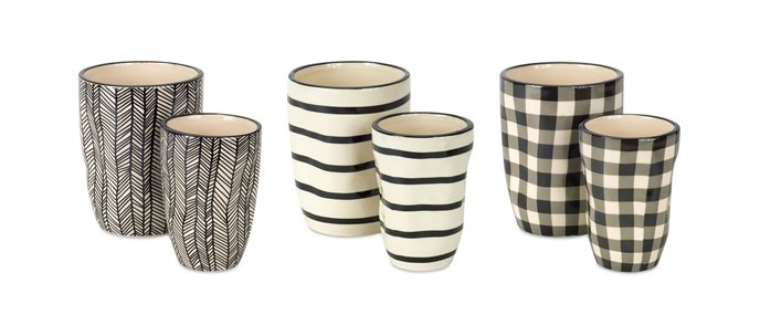 Wavy Patterned Planter or Vase (Set of 6) Thumbnail