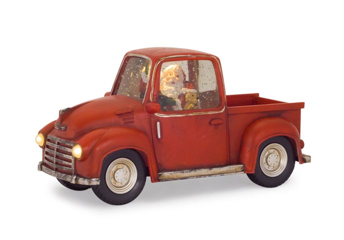 LED Snow Globe Truck with Santa 11.25"L Thumbnail