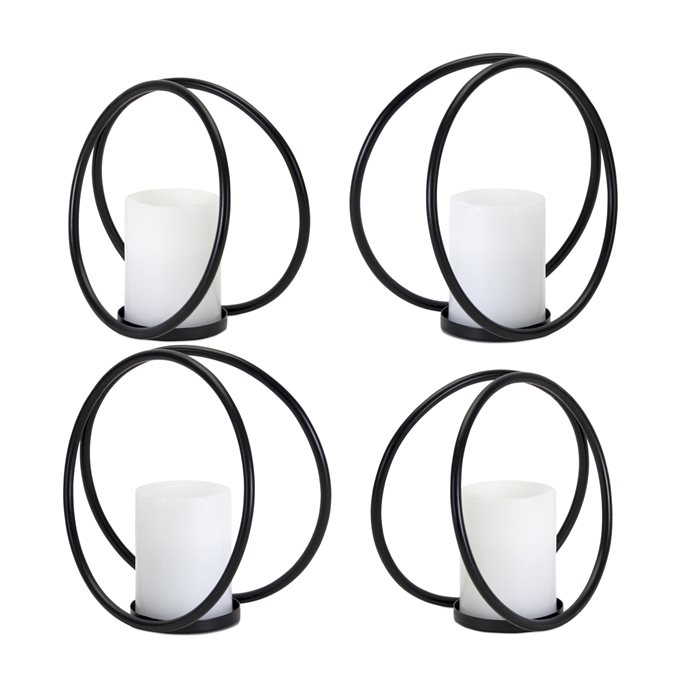 Modern Metal Circles Candle Holder (Set of 4) Thumbnail