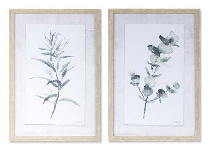 Framed Watercolor Eucalyptus Foliage Print (Set of 2) Thumbnail