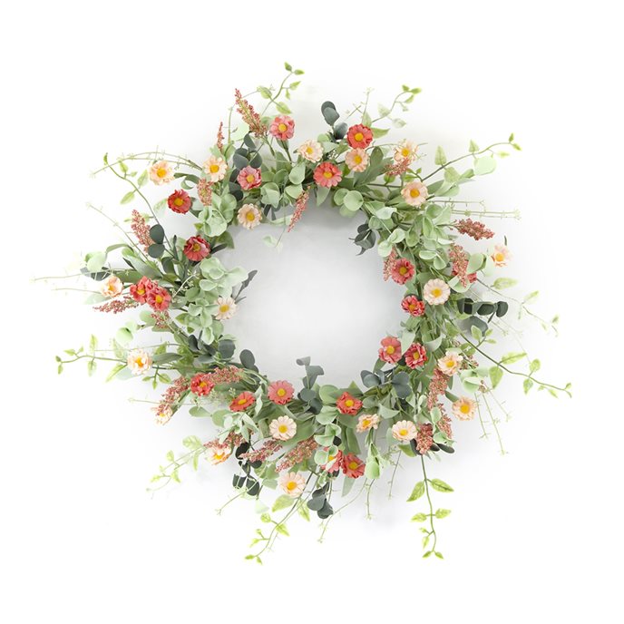 Mini Daisy Floral Wreath 24"D Thumbnail