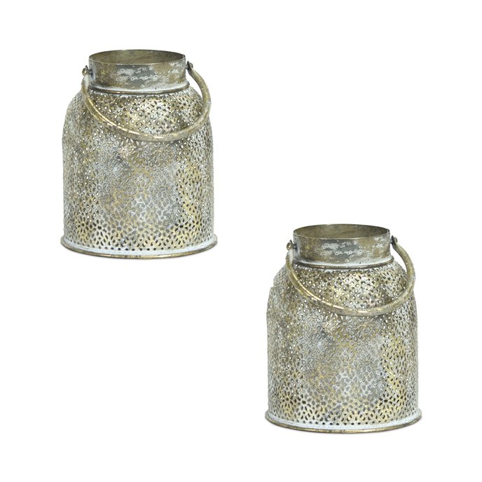 Punched Metal Candle Holder (Set of 2) Thumbnail