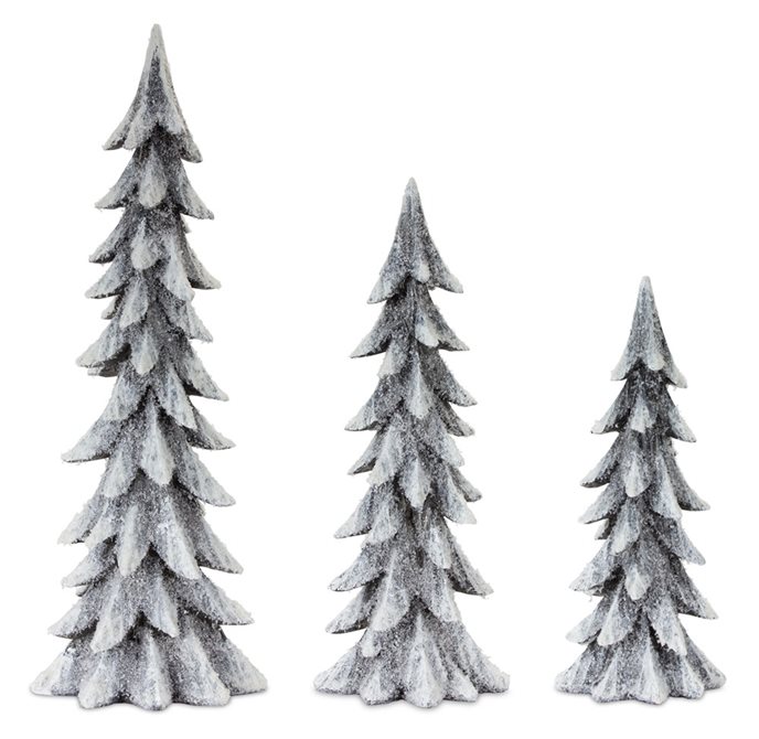 Carved Design Pine Tree Decor (Set of 3) Thumbnail