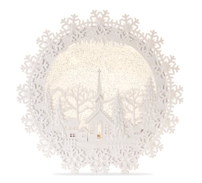 LED Church Scene Snow Globe 12.25"H Thumbnail