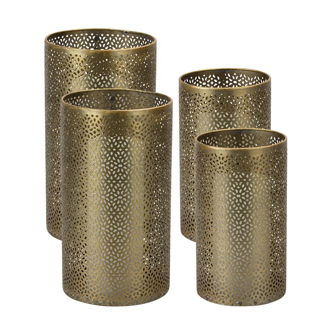 Ornamental Punched Metal Candle Holder (Set of 4) Thumbnail