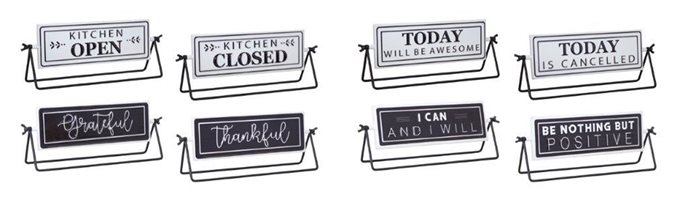 Reversable Sentiment Sign with Stand (Set of 4) Thumbnail