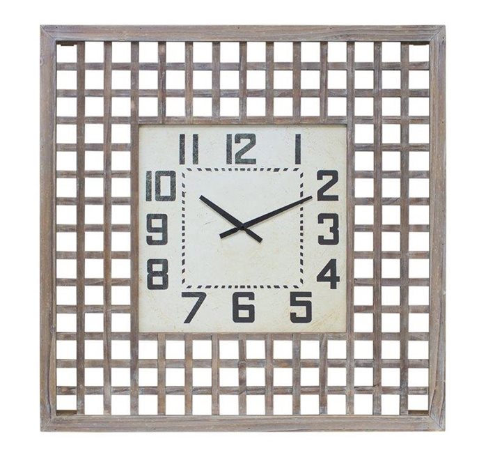 Lattice Wood Wall Clock 29.5"SQ Thumbnail