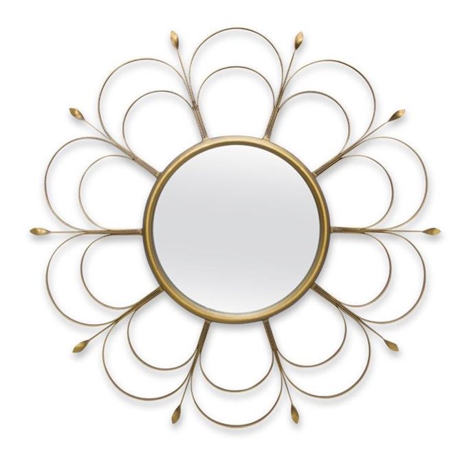 Art Deco Flower Wall Mirror 24"D Thumbnail