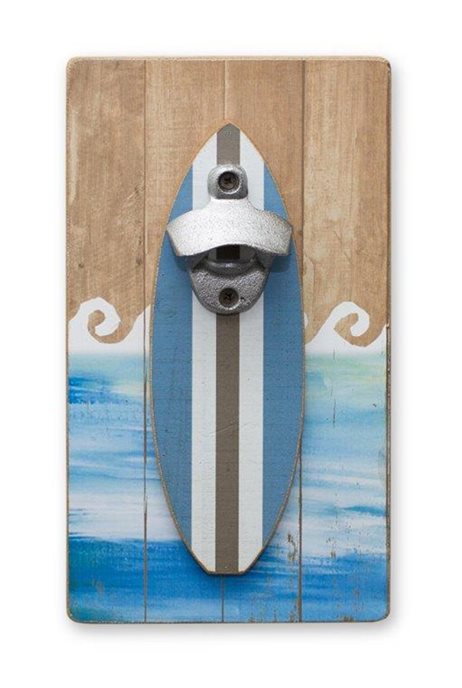 Wooden Surfboard Bottle Opening Wall Hanging 11"H Thumbnail