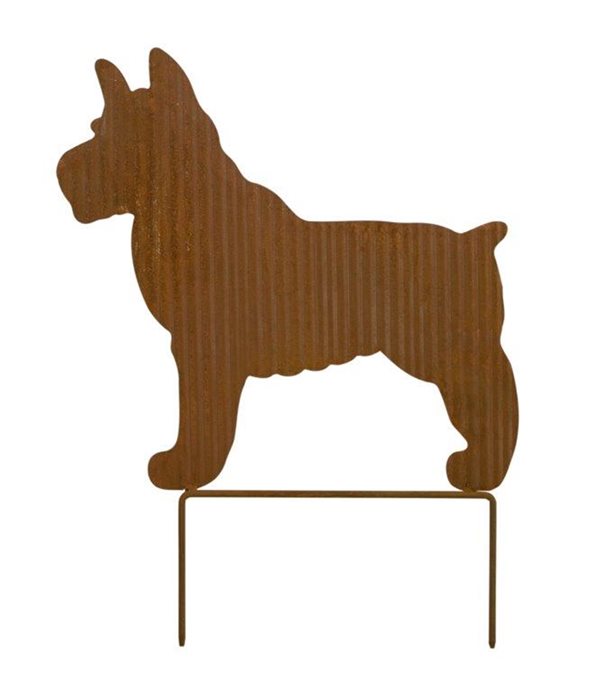 Terrier Dog Silhouette Garden Stake with Rustic Finish 15.75"H Thumbnail