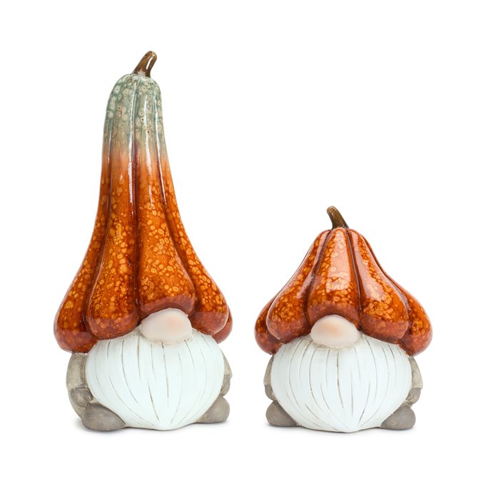 Terra Cotta Gnome With Pumpkin Hat (Set of 2) Thumbnail