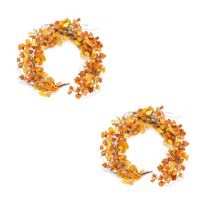 Fall Gingko Leaf Twig Garland (Set of 2) Thumbnail