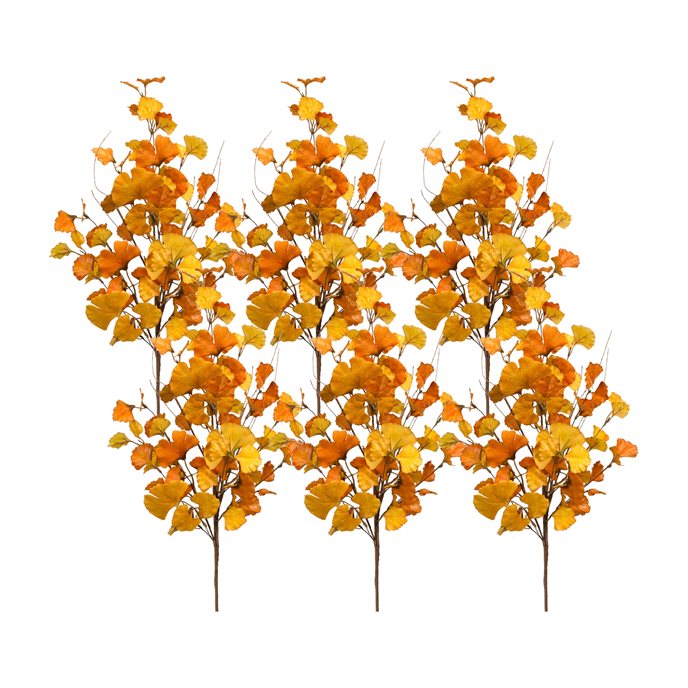 Fall Gingko Leaf Twig Spray (Set of 6) Thumbnail