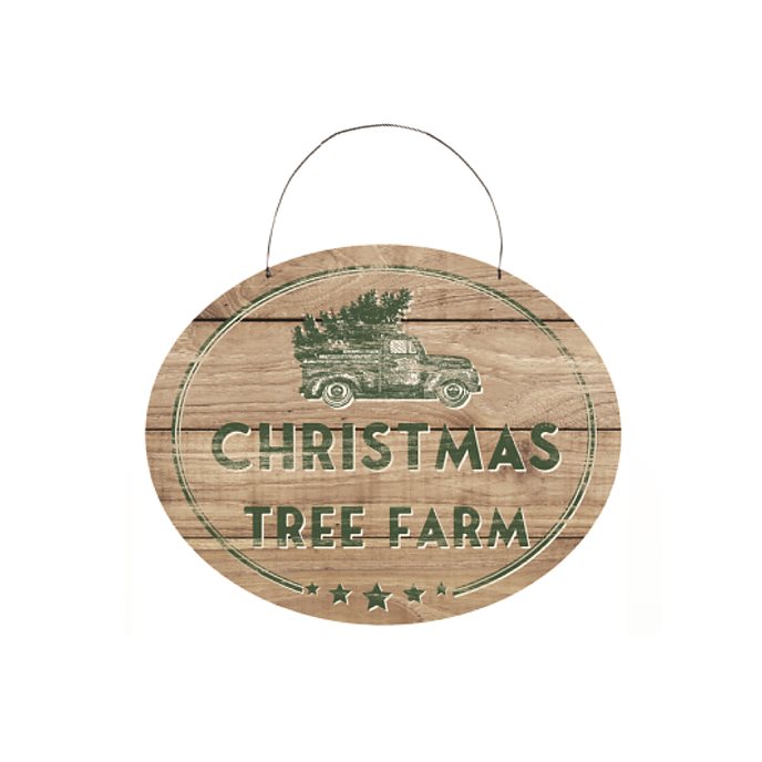 Christmas Tree Farm Sign with Rustic Wood Design 10"L Thumbnail