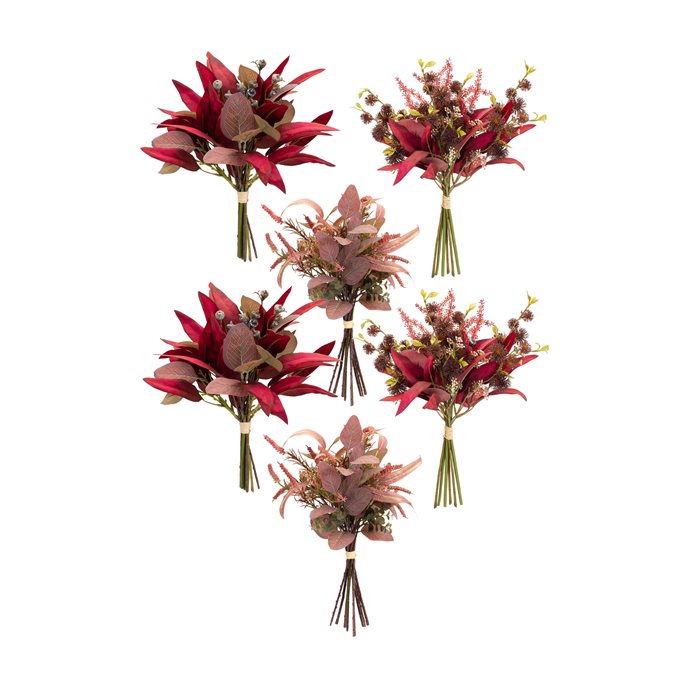 Fall Burgandy Foliage and Thistle Bundle Bouquet (Set of 6) Thumbnail