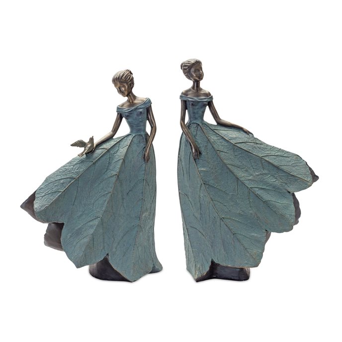 Garden Fairy Figurine with Flower Petal Dress (Set of 2) Thumbnail