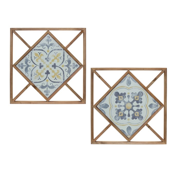 Framed Ornamental Wall Tile (Set of 2) 14.25"SQ Thumbnail