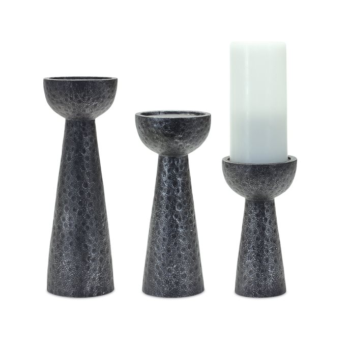 Hammered Design Candle Holder (Set of 2) Thumbnail