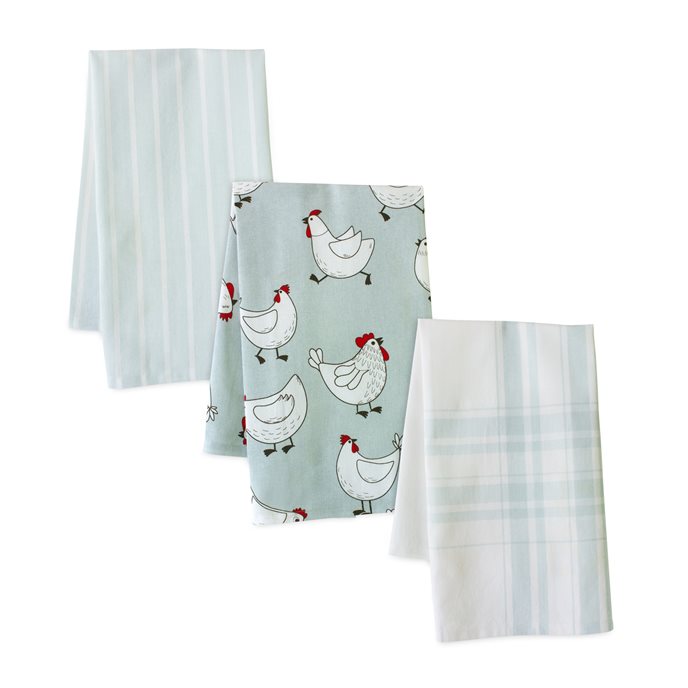 Chicken Striped Tea Towel (Set of 3) Thumbnail