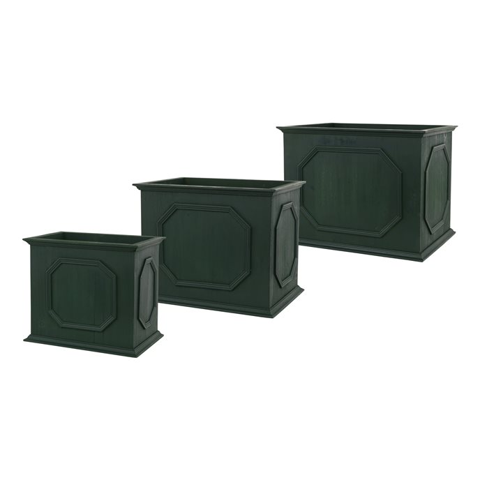 Green Wood Rectangle Platner Box (Set of 3) Thumbnail