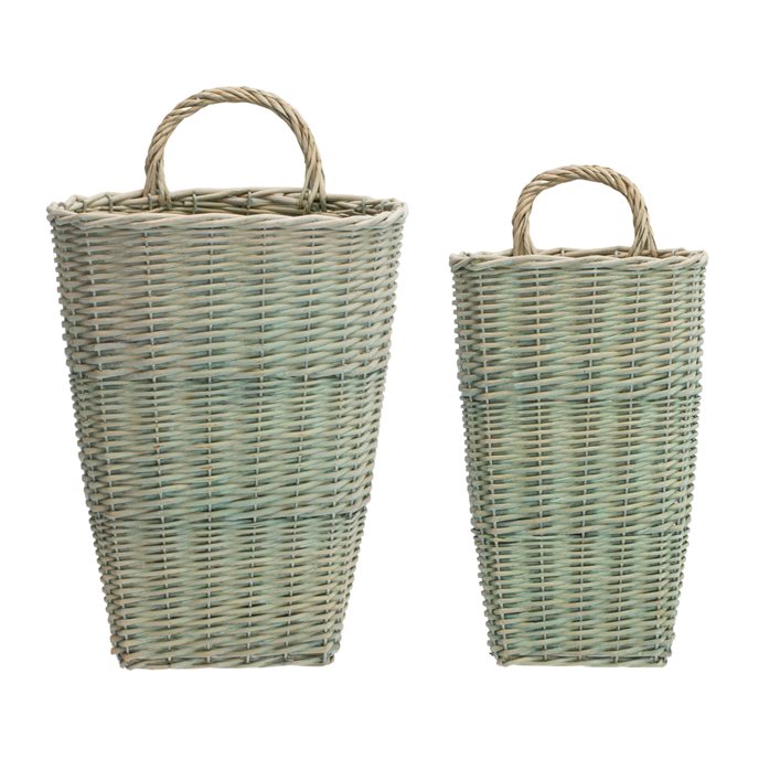 Sage Woven Wicker Wall Baskets (Set of 2) Thumbnail