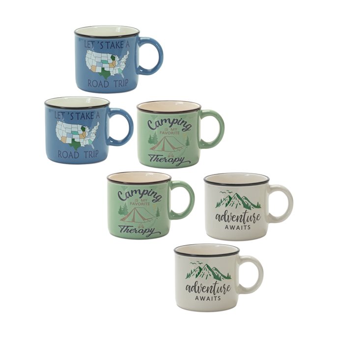 Ceramic Camping and Adventure Mug (Set of 6) Thumbnail