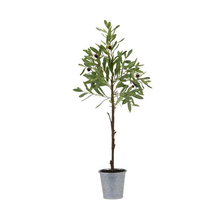 Olive Leaf Silk Tree with Tin Pot 31.5"H Thumbnail