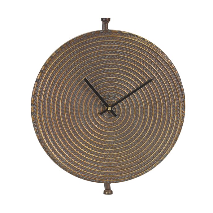 Bronze Metal Wall Clock with Suspended Stand 15"D Thumbnail