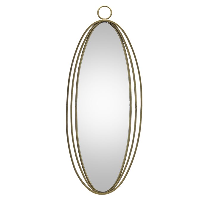 Iron Oval Wall Mirror 34.25"H Thumbnail