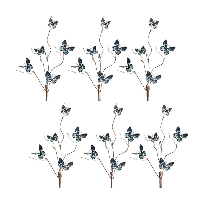 Blue and Black Wire Butterfly Spray (Set of 6) Thumbnail