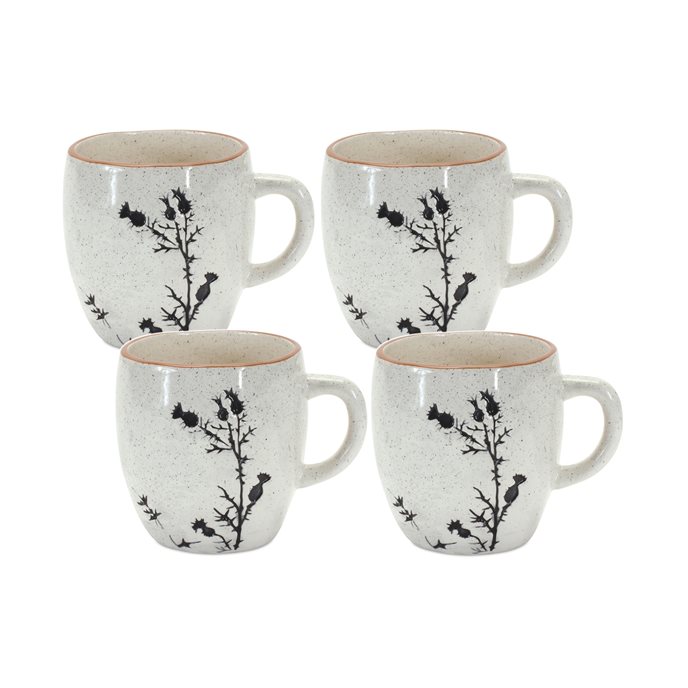 Rustic Thistle Etched Mug with Speckled Finish (Set of 2) Thumbnail