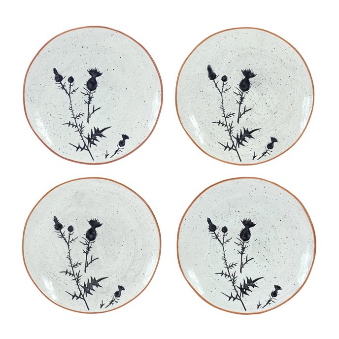 Rustic Thistle Etched Plate with Speckled Finish (Set of 2) Thumbnail