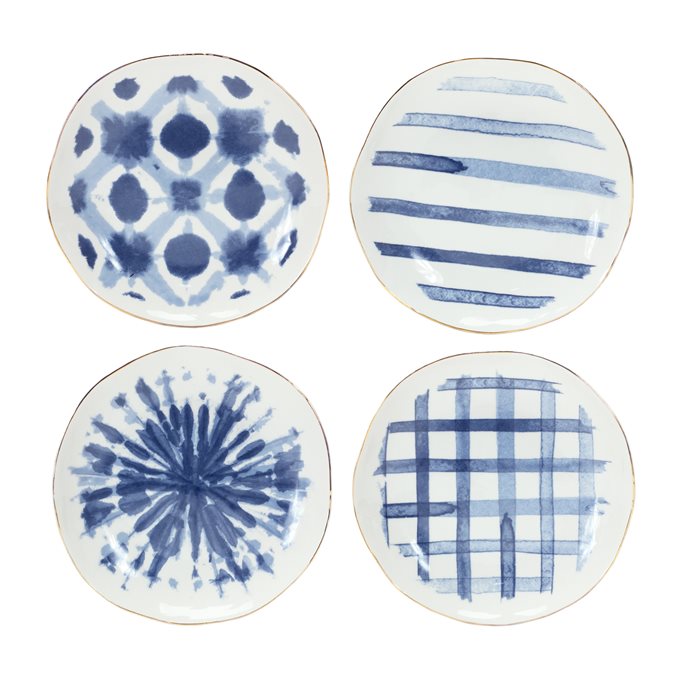 Coastal Tie-Dye Design Ceramic Plate (Set of 4) Thumbnail