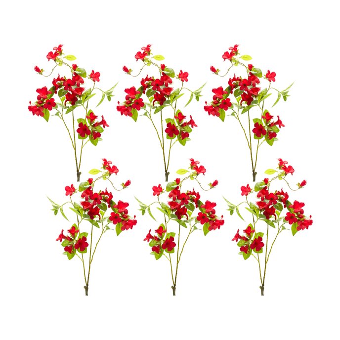 Red Floral and Bud Spray (Set of 6) Thumbnail