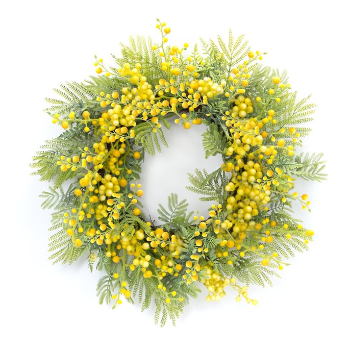 Fern and Mimosa Wreath 27"D Thumbnail