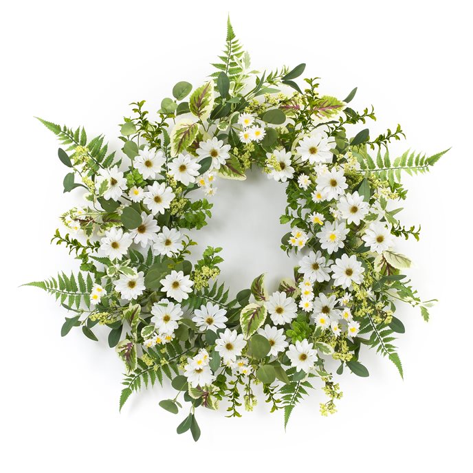 Mixed Fern and Daily Floral Wreath 22.5"D Thumbnail