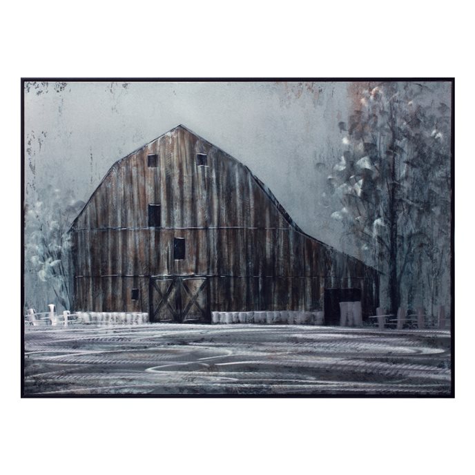 Metal Framed Modern Barn Canvas Painting Wall Art 31.5"L Thumbnail