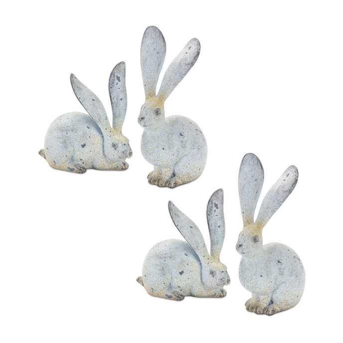 Weathered Stone Rabbit Statue with Distressed Finish (Set of 4) Thumbnail