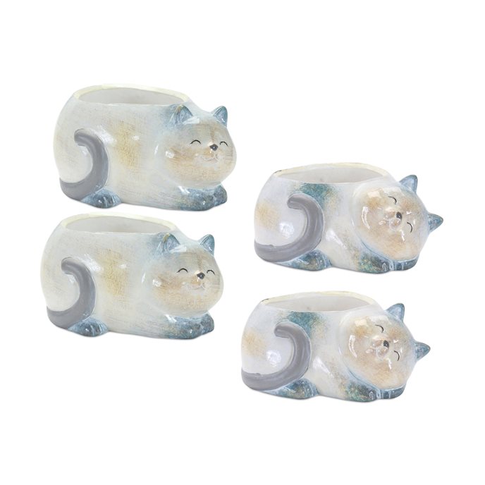 Happy Cat Terra Cotta Planter (Set of 4) Thumbnail