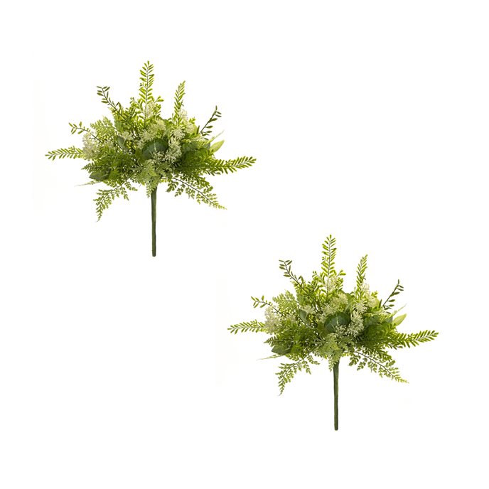 Fern and Eucalyptus Foliage Bush with Queen Anne Accent (Set of 2) Thumbnail