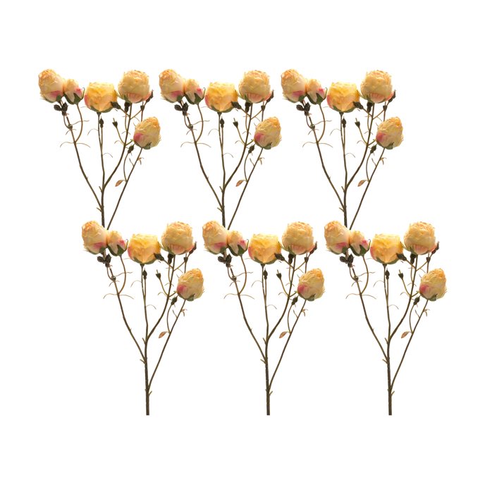 Blush Yellow Rose Bud Spray (Set of 6) Thumbnail